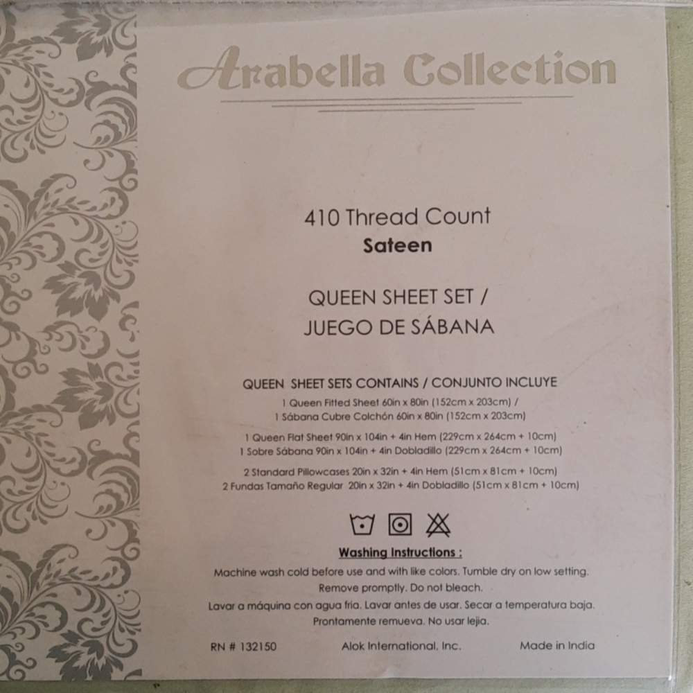 Arabella Collection 410 Thread Count Sheet Set Qn